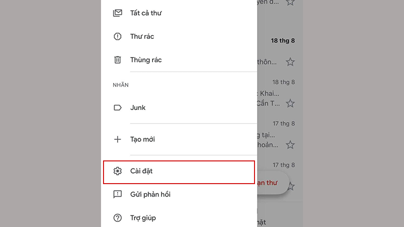 Các tùy chọn xem nhanh trong Gmail trên điện thoại iPhone và iPad